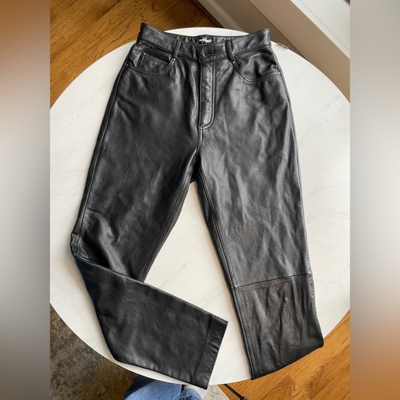 Wilsons Maxima Genuine Black Leather High Waist Pants in Women’s Size 8 Vintage - Picture 7 of 8